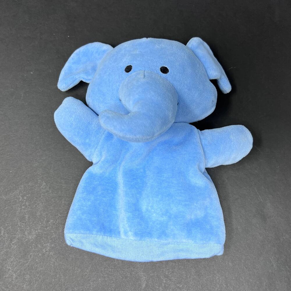 Dakin Naturals Blue Elephant Plush Hand Puppet Vintage 8" Stuffed‎ Animal Toy